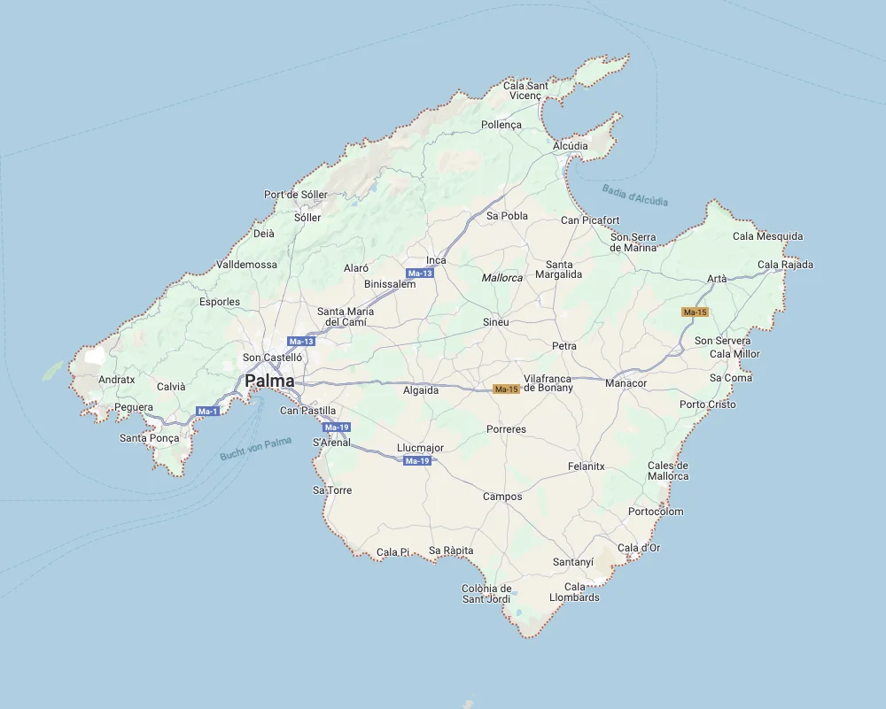 Karte von Mallorca